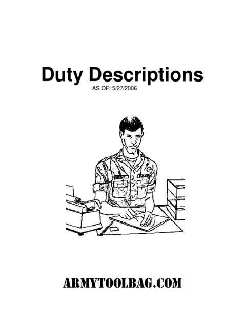 army 70h duty description.